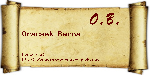 Oracsek Barna névjegykártya